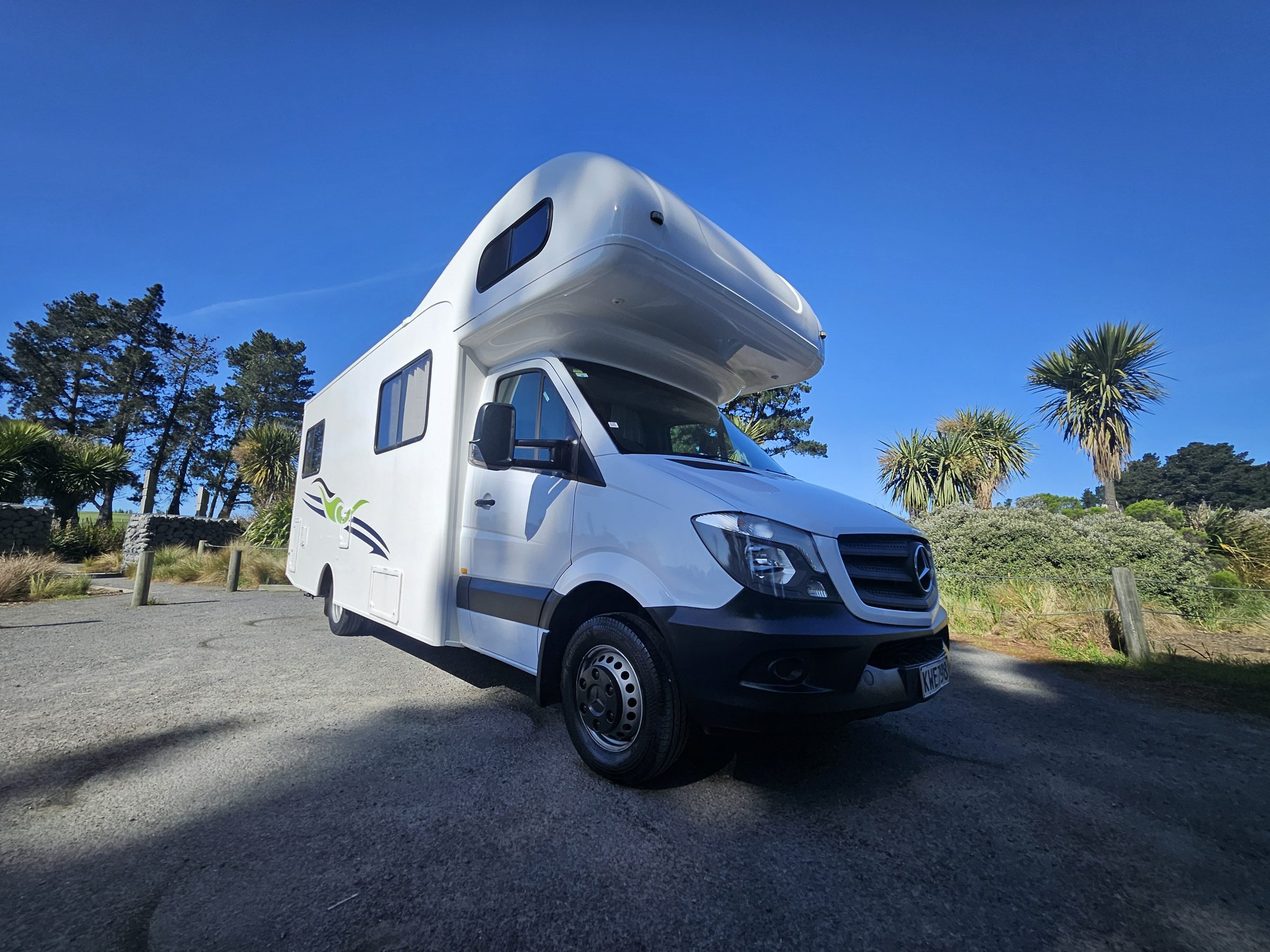 2017 Mercedes Sprinter Talvor 6 Berth Motorhome Christchurch, Exterior Front Three Quarter View