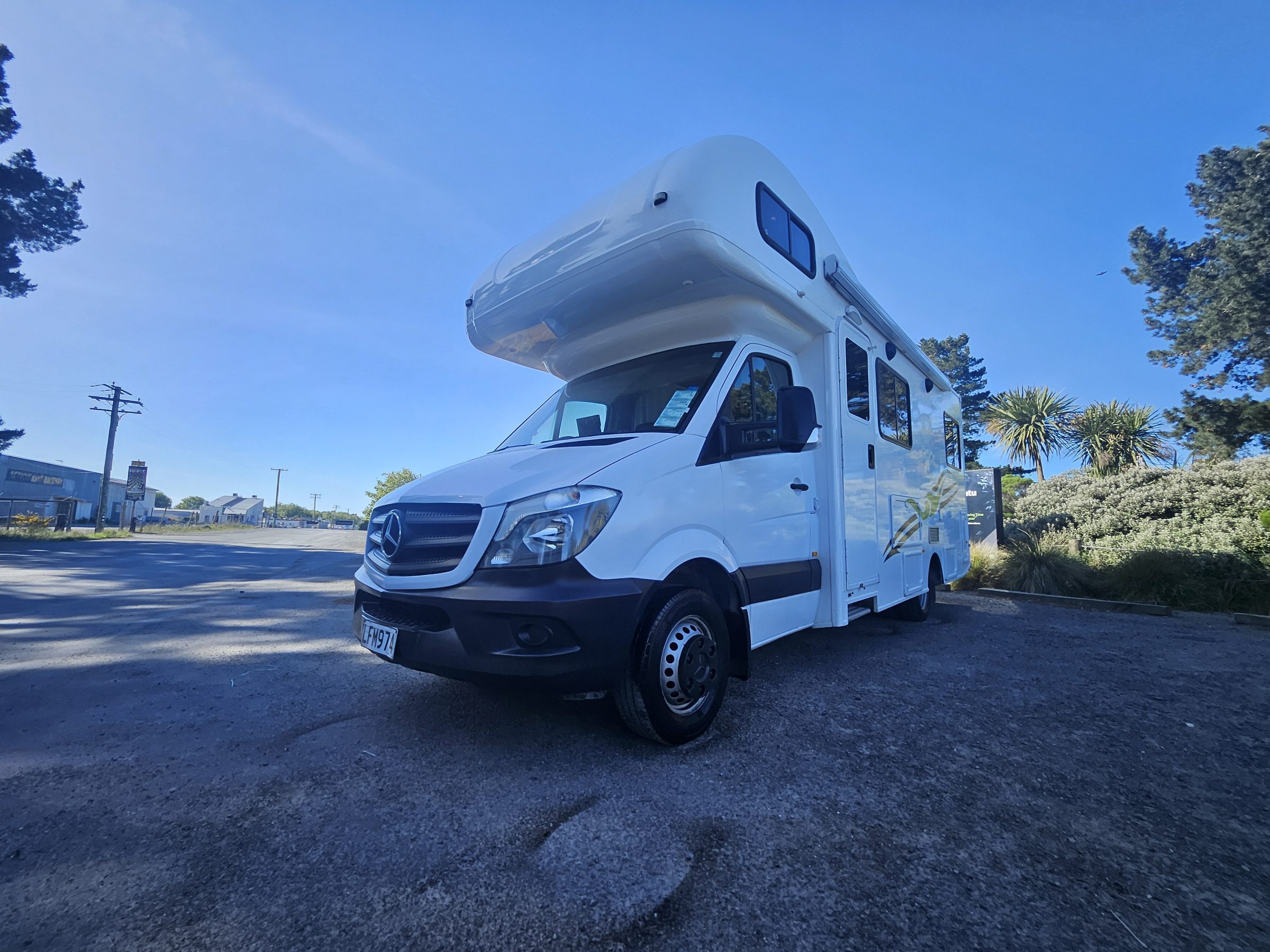 2018 Mercedes Sprinter Talvor 6 Berth Motorhome Christchurch, Front Three Quarter, Side Windows