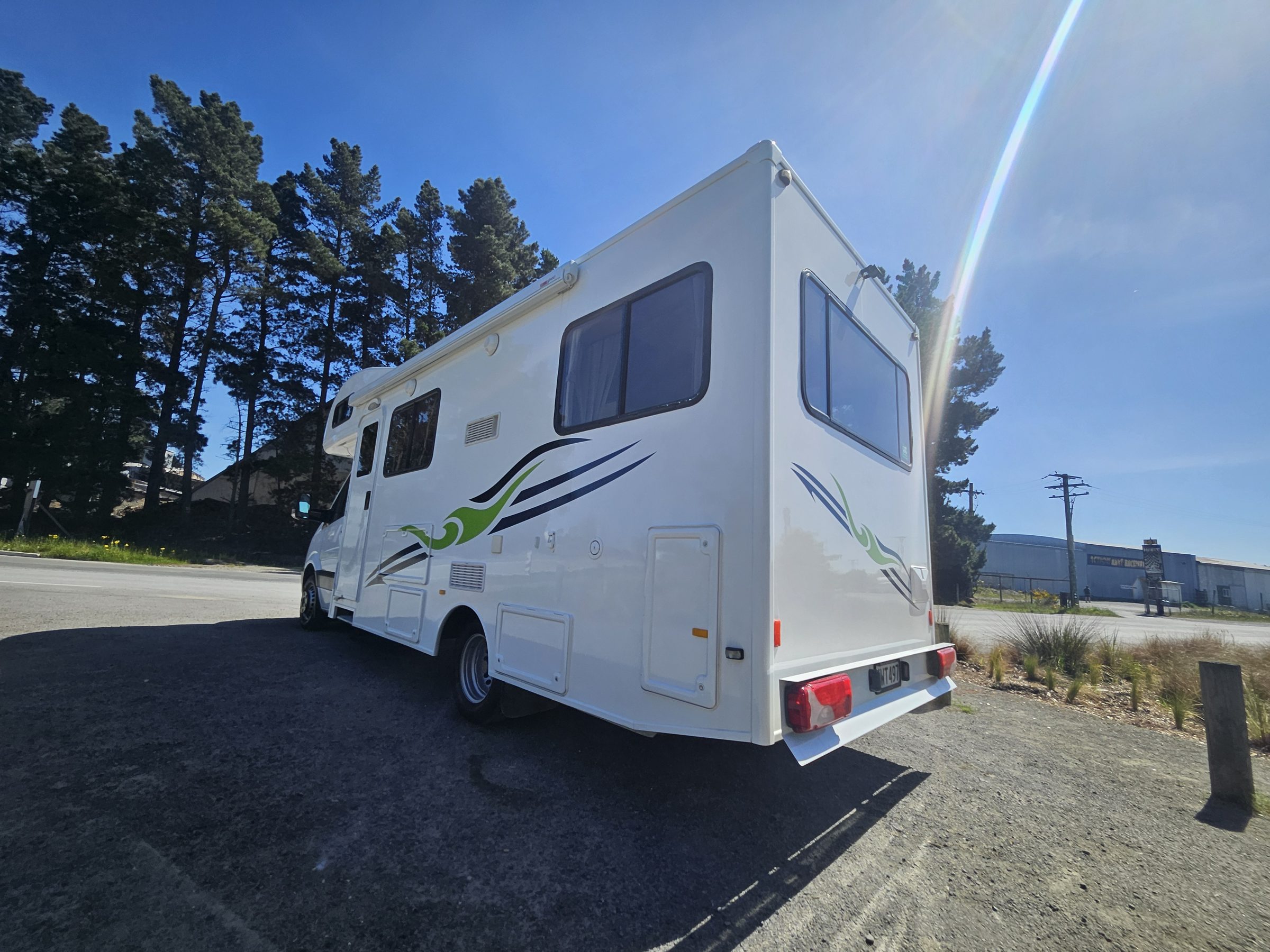 2017 Mercedes Sprinter Talvor 6 Berth Motorhome Christchurch, Rear Three Quarter, Door Side