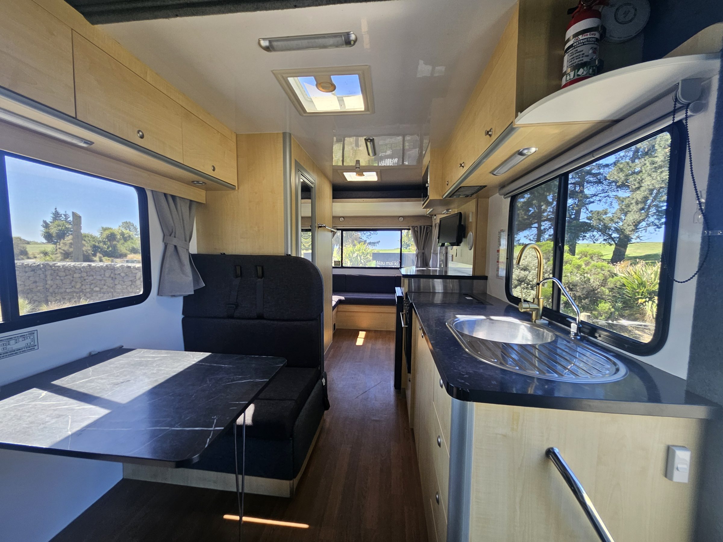2018 Mercedes Sprinter 4 Berth Motorhome Christchurch, Interior Full Length View from Door