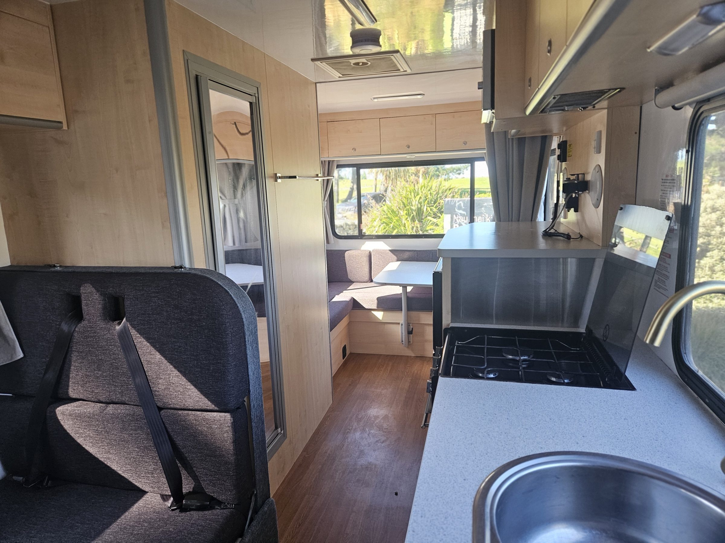 2018 Mercedes Sprinter Talvor 6 Berth Motorhome Christchurch, Kitchen With Gas Cooktop and Sink