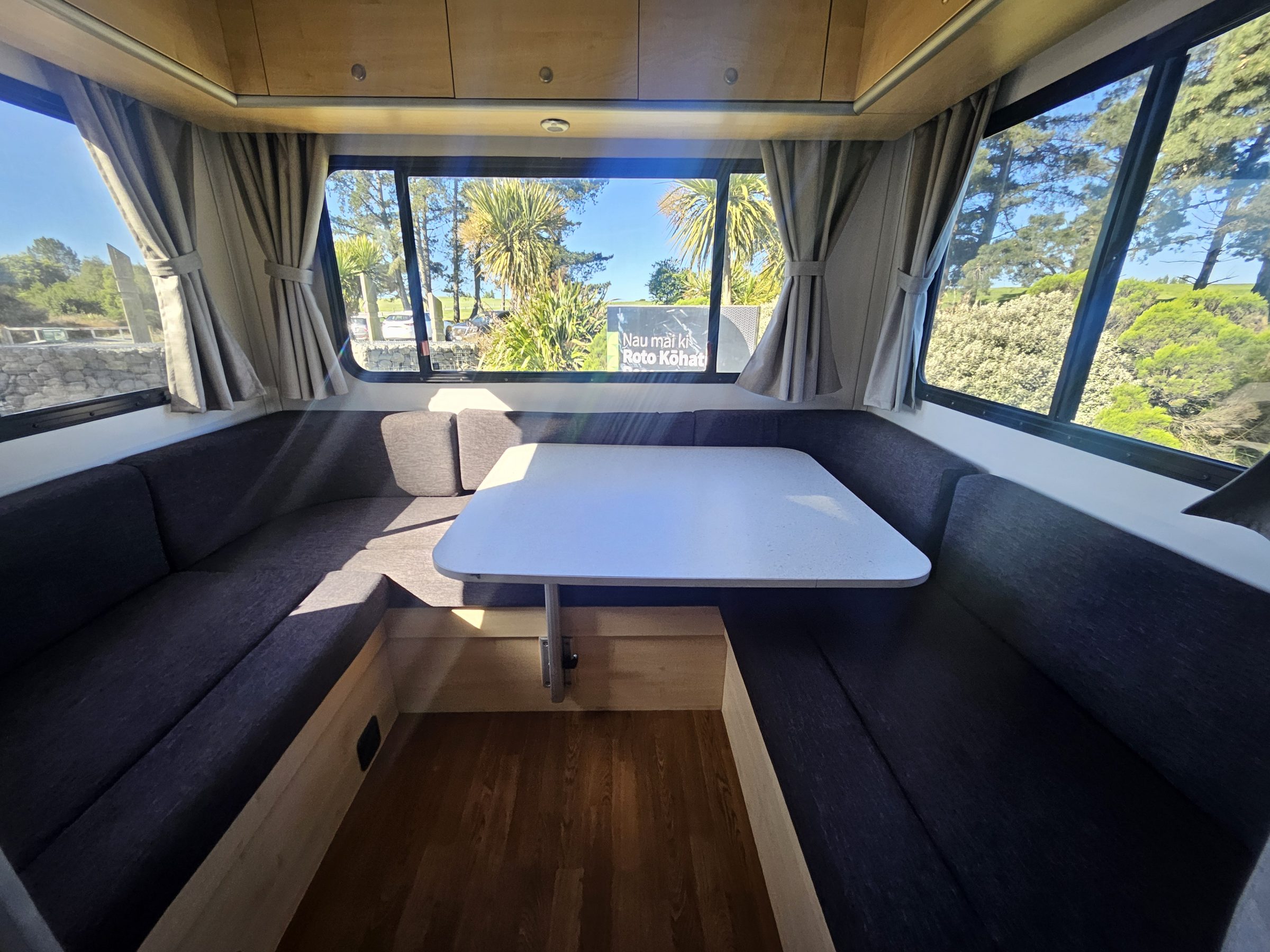 2018 Mercedes Sprinter Talvor 6 Berth Motorhome Christchurch, Rear U Shaped Lounge