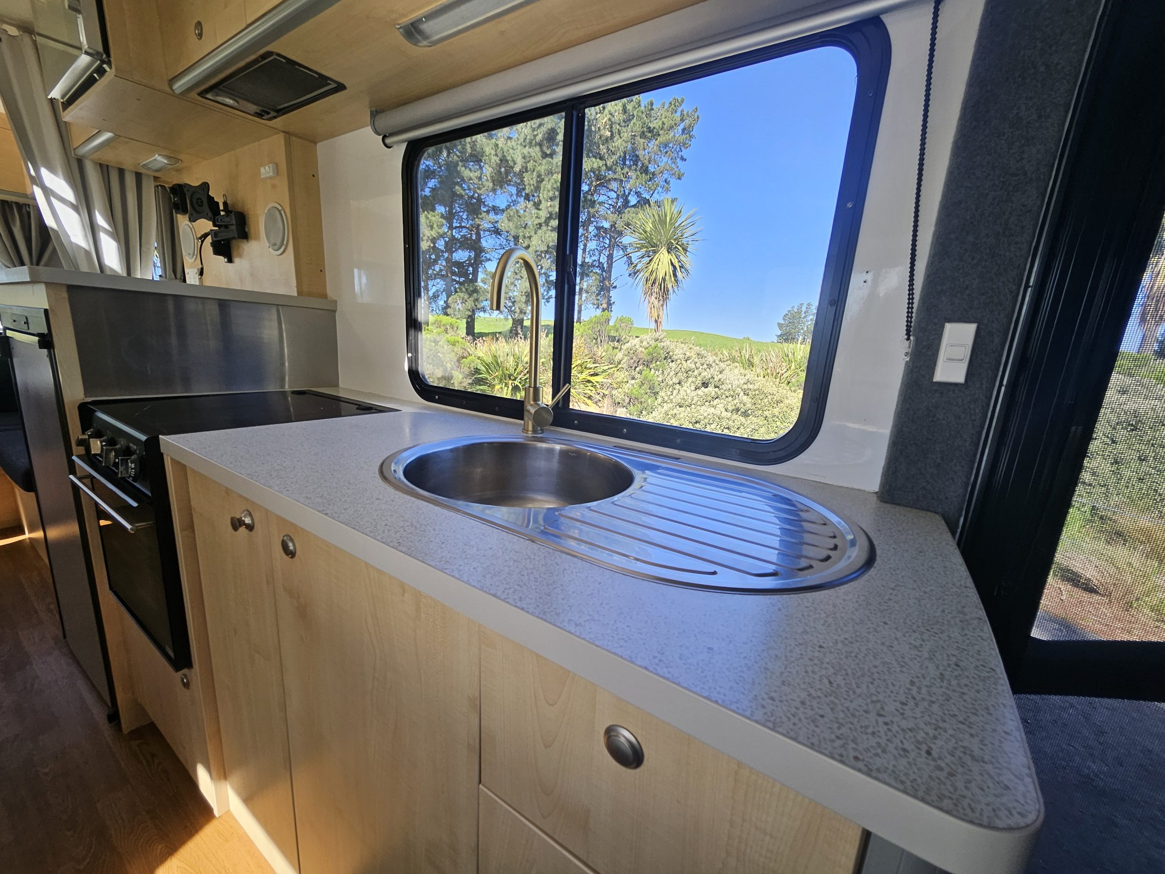 2017 Mercedes Sprinter Talvor 6 Berth Motorhome Christchurch, Kitchen Sink and Bench