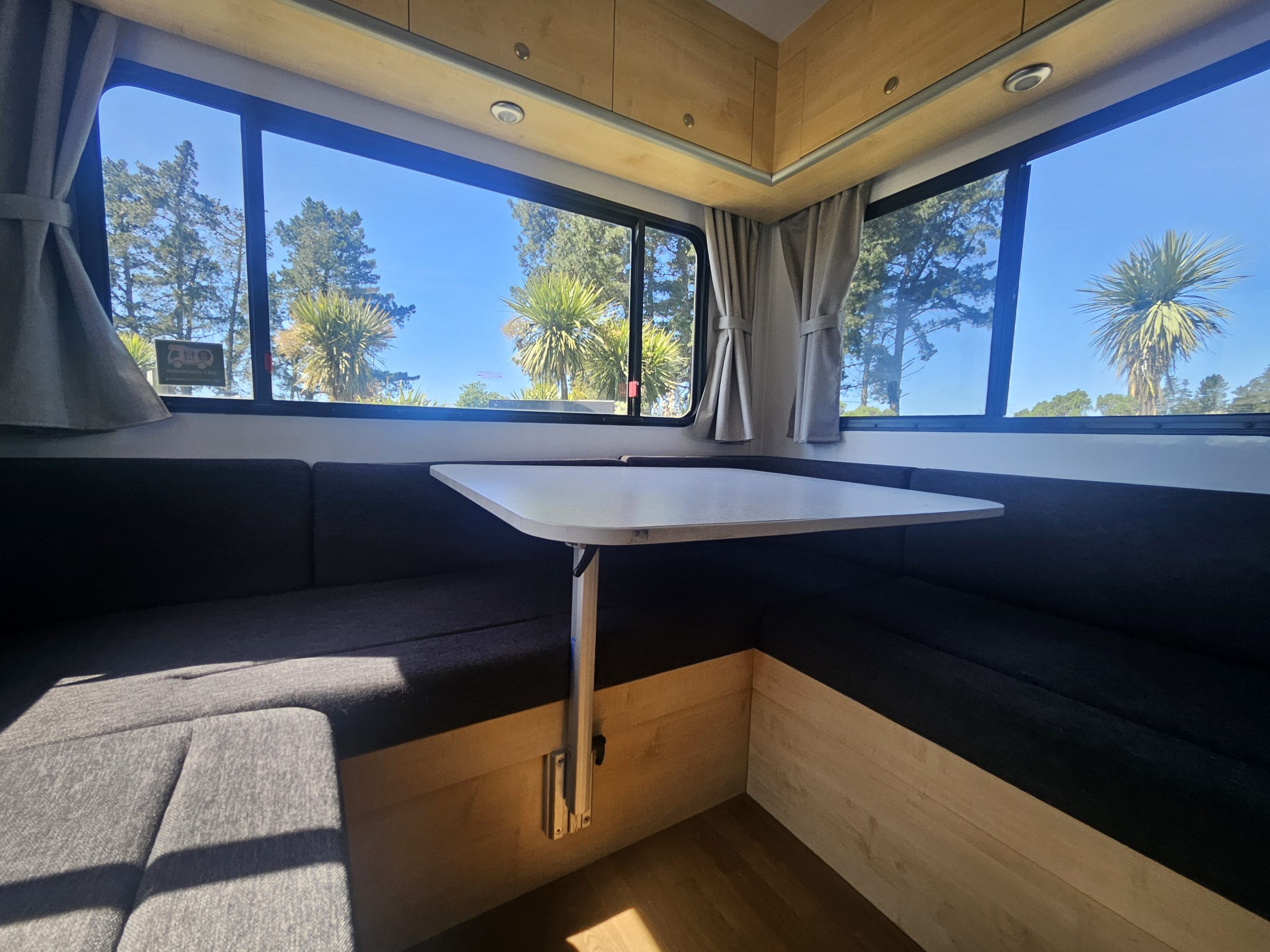 2017 Mercedes Sprinter Talvor 6 Berth Motorhome Christchurch, Rear Lounge Dining Table