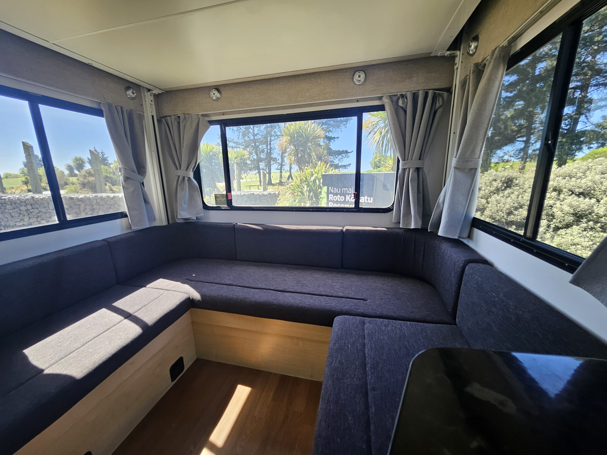 2018 Mercedes Sprinter 4 Berth Motorhome Christchurch, Rear U Shaped Lounge