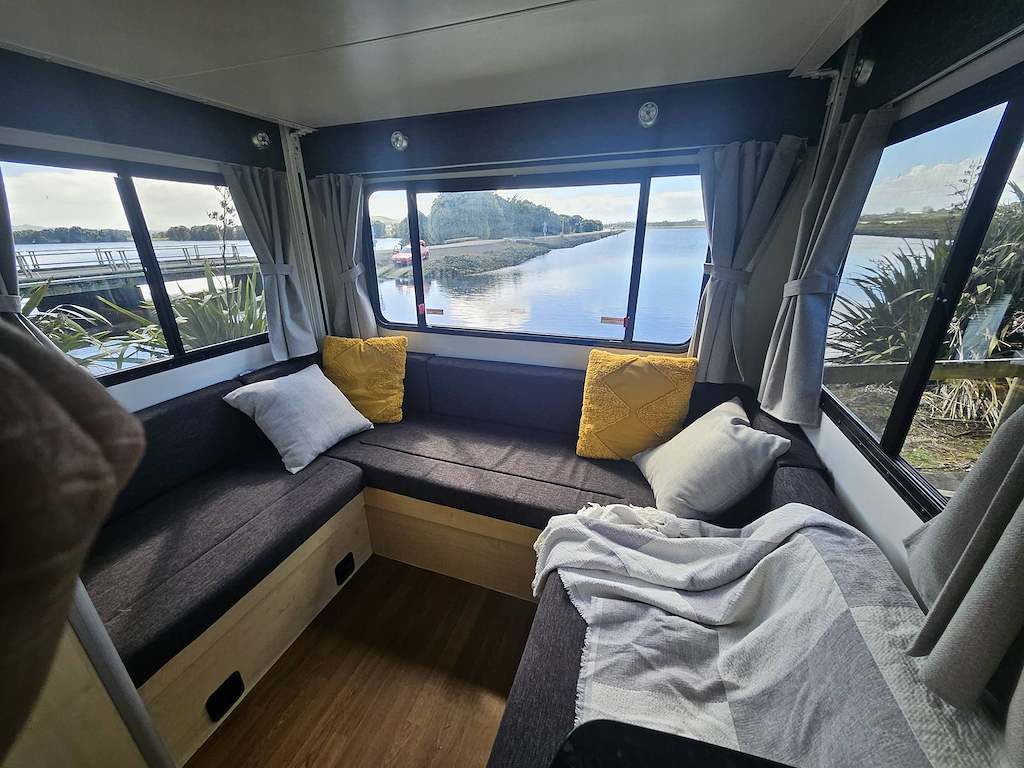 2018 Mercedes Sprinter Talvor 4 Berth Motorhome Auckland, Rear U Shaped Lounge