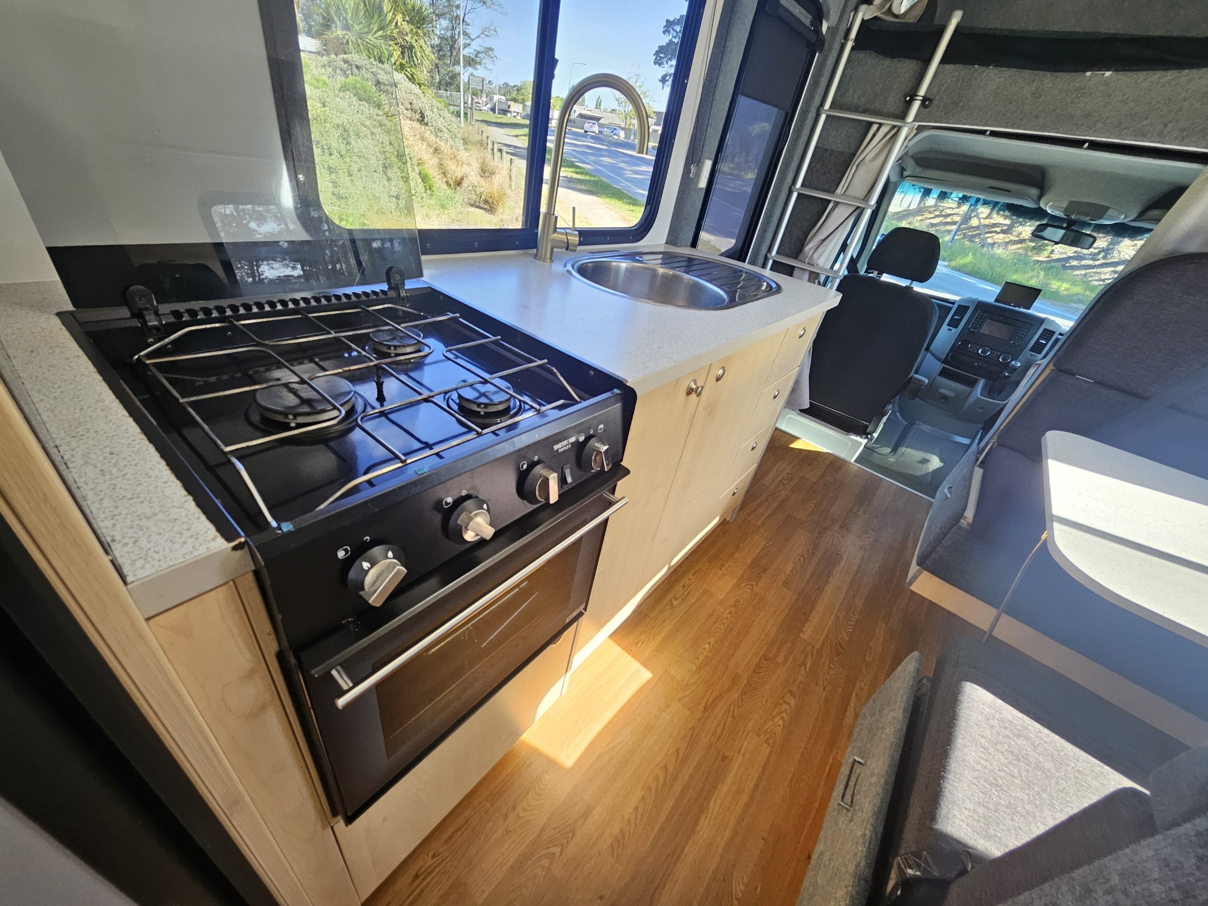 2017 Mercedes Sprinter Talvor 6 Berth Motorhome Christchurch, Gas Cooktop and Oven