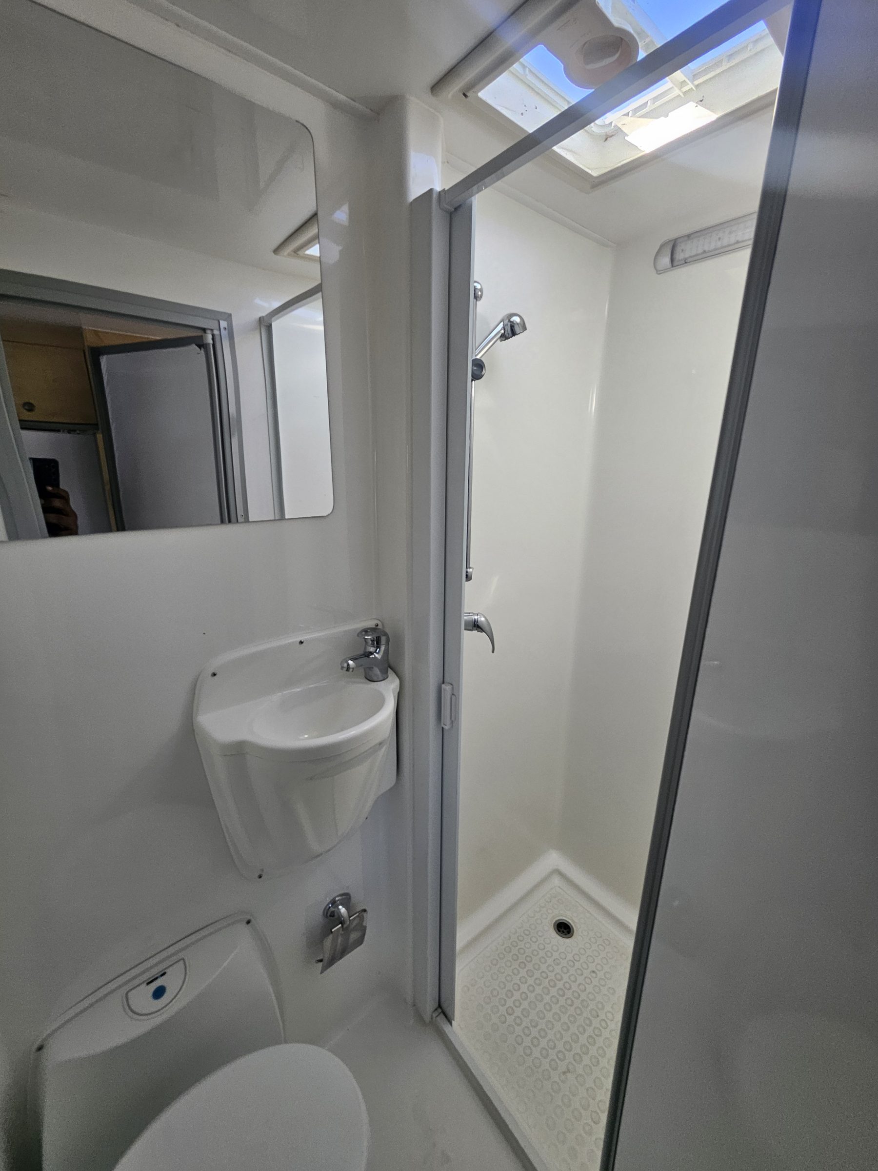 2018 Mercedes Sprinter Talvor 6 Berth Motorhome Christchurch, Bathroom With Shower, Toilet and Basin