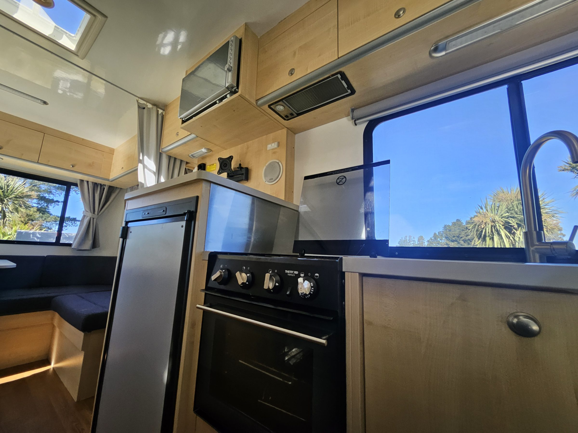 2017 Mercedes Sprinter Talvor 6 Berth Motorhome Christchurch, Kitchen with Microwave and Oven