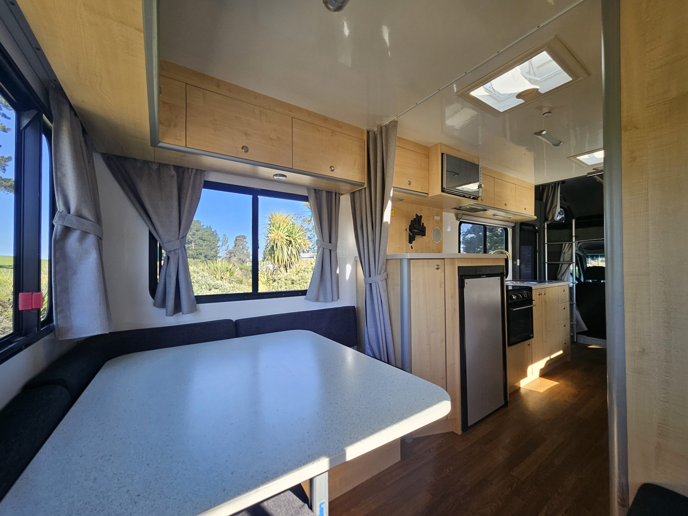 2017 Mercedes Sprinter Talvor 6 Berth Motorhome Christchurch, Rear Lounge and Dining Table